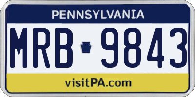 PA license plate MRB9843