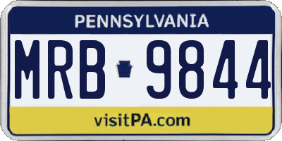 PA license plate MRB9844