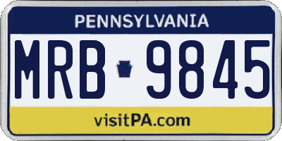 PA license plate MRB9845