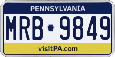 PA license plate MRB9849