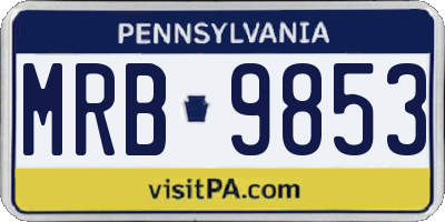 PA license plate MRB9853