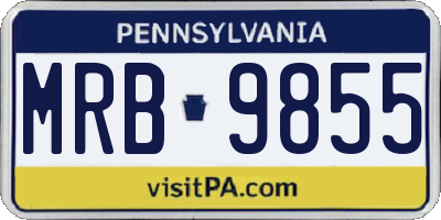 PA license plate MRB9855