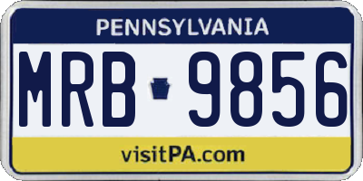 PA license plate MRB9856