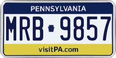 PA license plate MRB9857