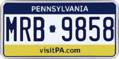 PA license plate MRB9858