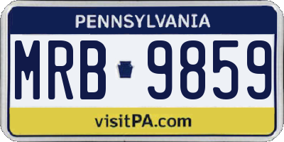 PA license plate MRB9859