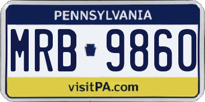 PA license plate MRB9860