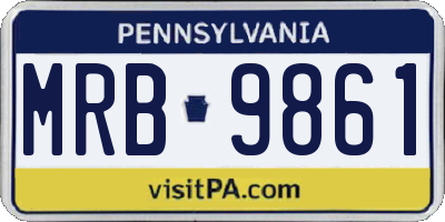 PA license plate MRB9861