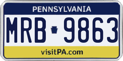 PA license plate MRB9863