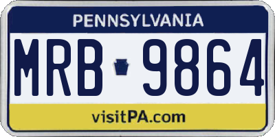 PA license plate MRB9864