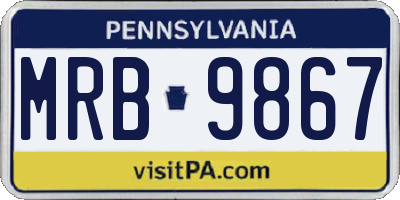 PA license plate MRB9867