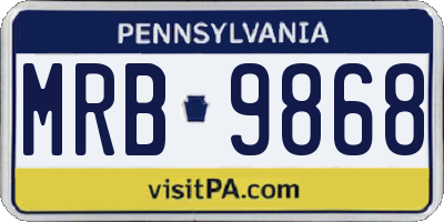 PA license plate MRB9868