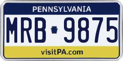 PA license plate MRB9875