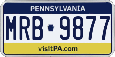 PA license plate MRB9877