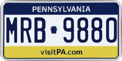 PA license plate MRB9880