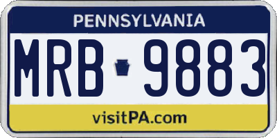 PA license plate MRB9883