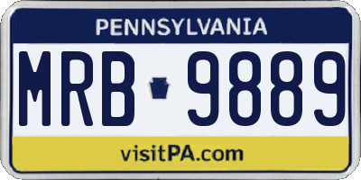 PA license plate MRB9889