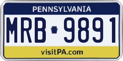 PA license plate MRB9891