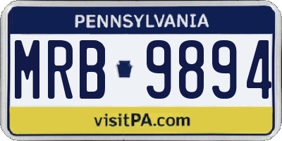 PA license plate MRB9894