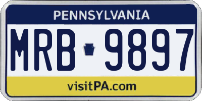 PA license plate MRB9897