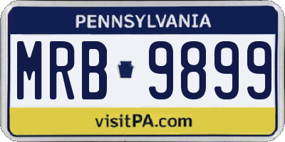 PA license plate MRB9899
