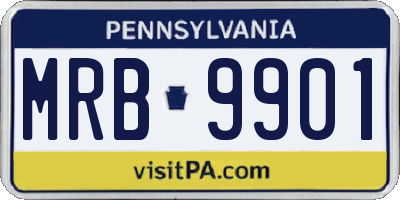 PA license plate MRB9901