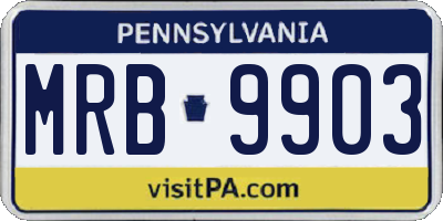 PA license plate MRB9903