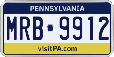 PA license plate MRB9912