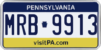 PA license plate MRB9913