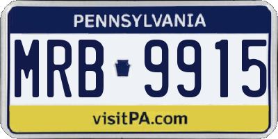 PA license plate MRB9915