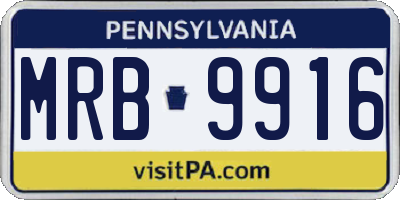 PA license plate MRB9916