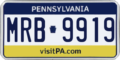 PA license plate MRB9919