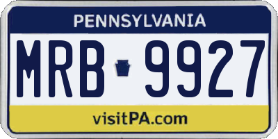 PA license plate MRB9927