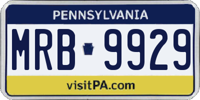 PA license plate MRB9929