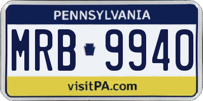 PA license plate MRB9940