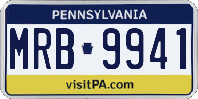 PA license plate MRB9941