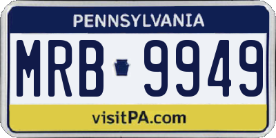 PA license plate MRB9949