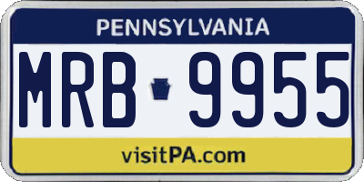 PA license plate MRB9955