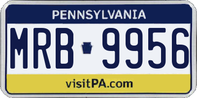 PA license plate MRB9956