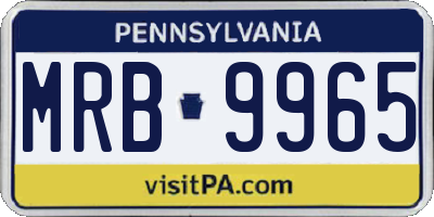 PA license plate MRB9965