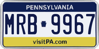 PA license plate MRB9967