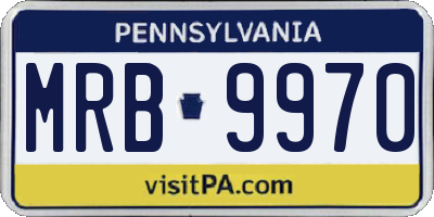 PA license plate MRB9970