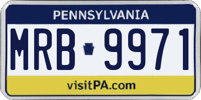 PA license plate MRB9971