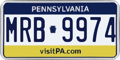 PA license plate MRB9974