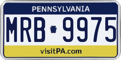PA license plate MRB9975