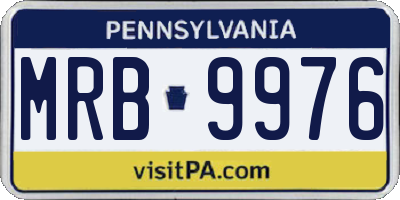 PA license plate MRB9976