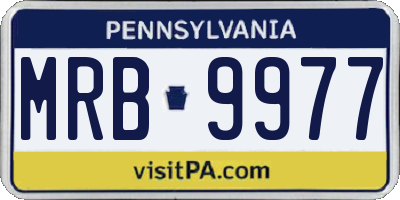 PA license plate MRB9977