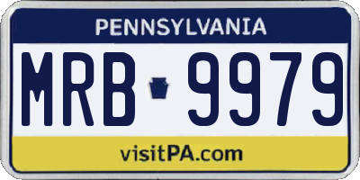 PA license plate MRB9979