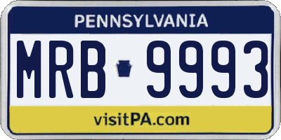 PA license plate MRB9993