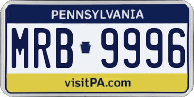 PA license plate MRB9996